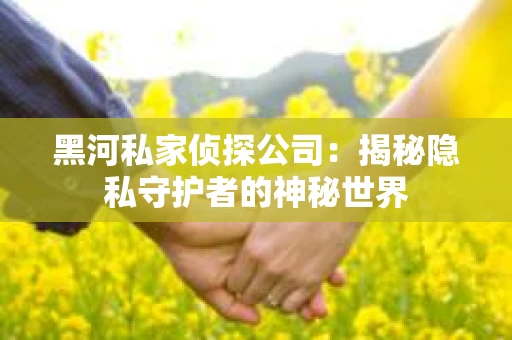 黑河私家侦探公司：揭秘隐私守护者的神秘世界