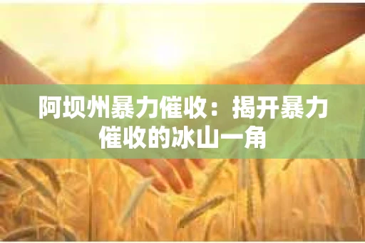 阿坝州暴力催收：揭开暴力催收的冰山一角