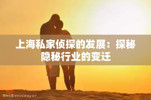 上海私家侦探的发展：探秘隐秘行业的变迁