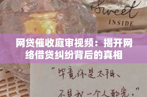 网贷催收庭审视频：揭开网络借贷纠纷背后的真相
