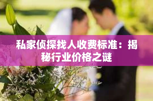 私家侦探找人收费标准：揭秘行业价格之谜