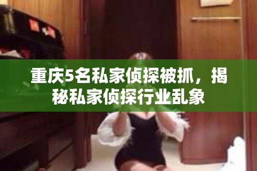 重庆5名私家侦探被抓，揭秘私家侦探行业乱象