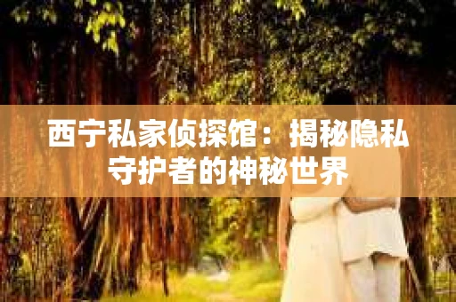西宁私家侦探馆：揭秘隐私守护者的神秘世界