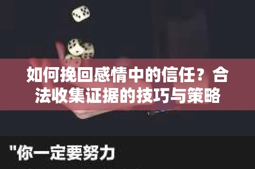 如何挽回感情中的信任?合法收集证据的技巧与策略 如何挽回感情中的信任?合法收集证据的技巧与策略